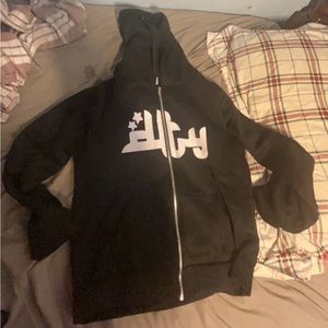 black zip up hoodie medium